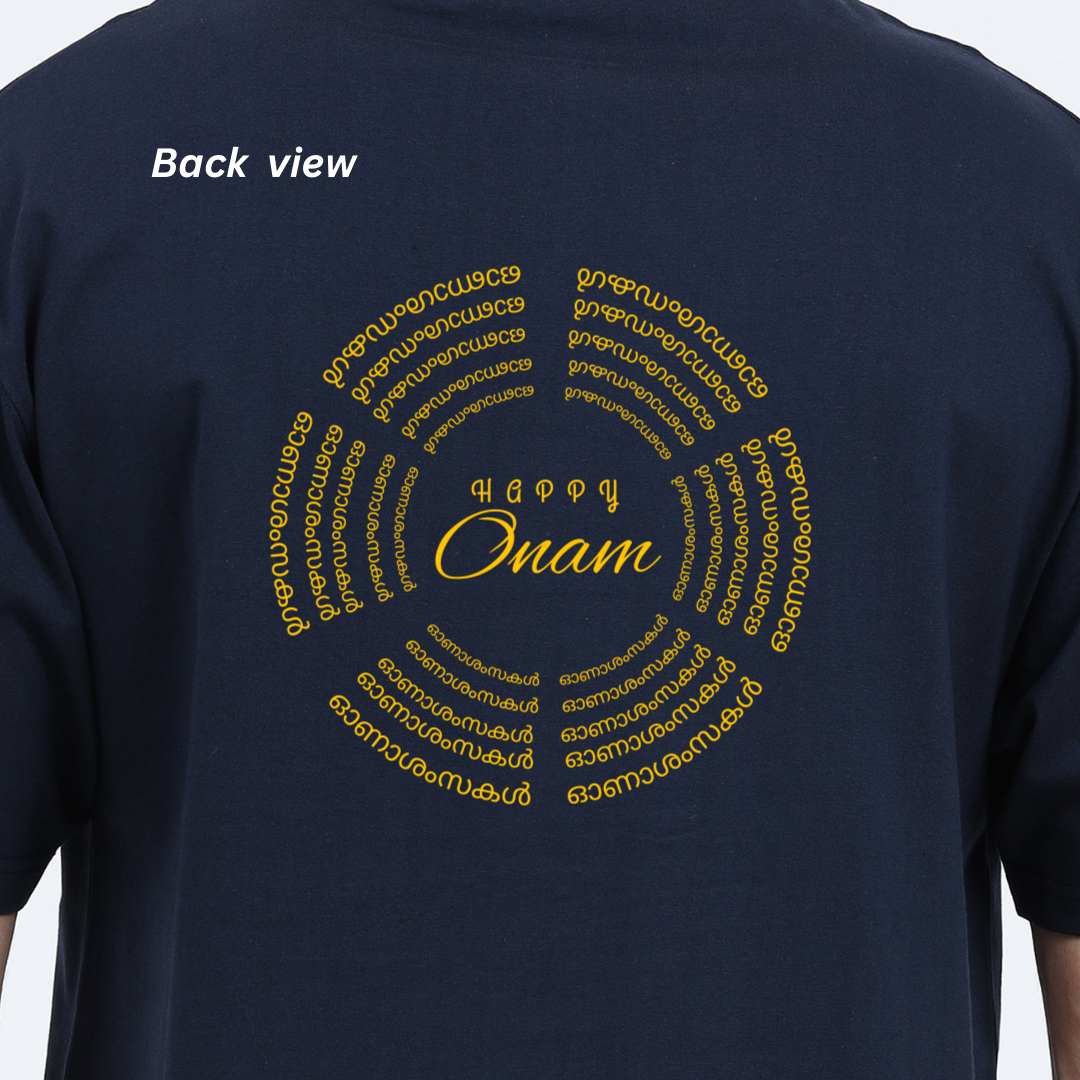 3 HAPPY ONAM- ATHAPOO Printed Tshirt-Front and Back Printed